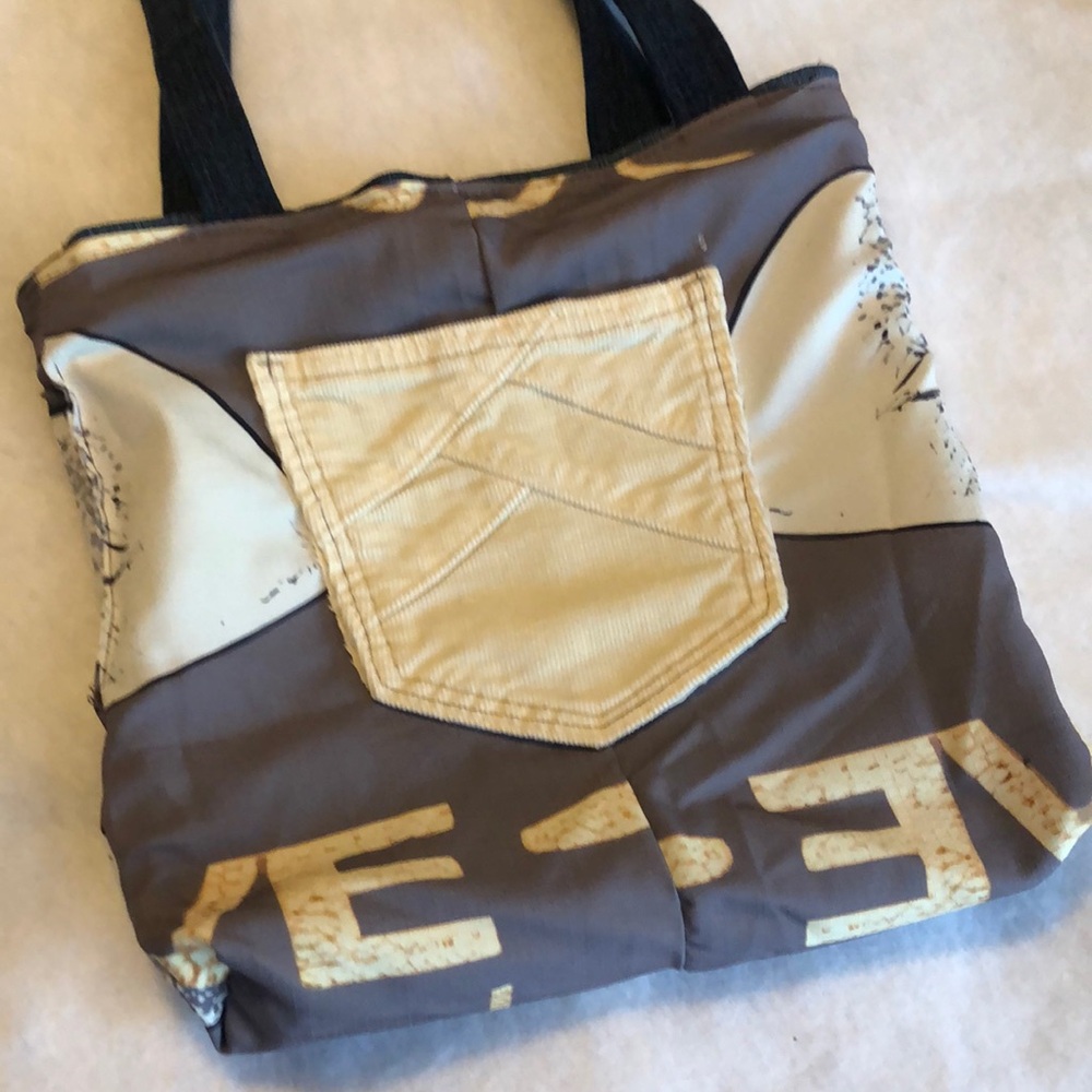 Lee Dark Denim Tote Bag with Front Pocket